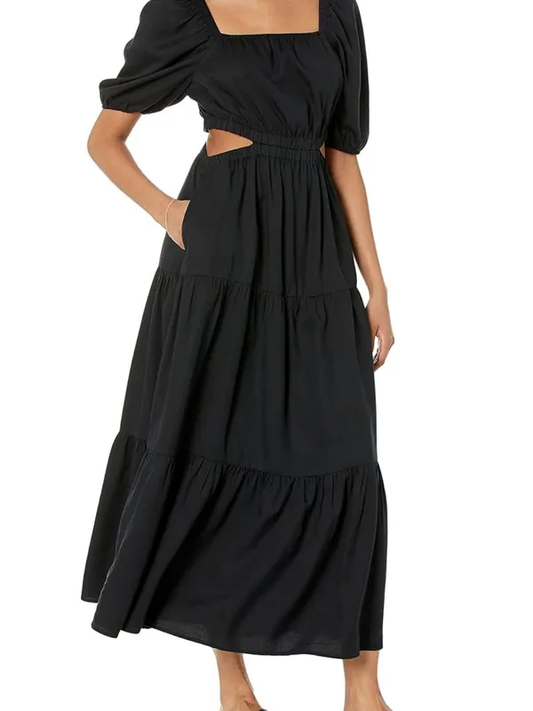 The Drop L Womens Anaya Square Neck Cut-Out Tiered Maxi Dress - Image 6