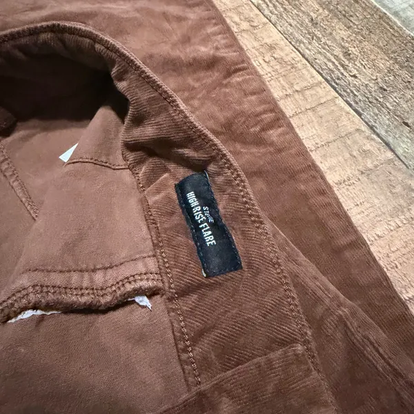 Lucky Brand Wmns Brown Corduroy Stevie High-Rise Flare Pants Sz 14 Boho Festival - Image 6