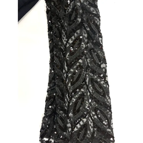 Anthropologie Maeve Tasha Sequin Lace Bell Sleeve Sweatshirt Black XS - Image 5