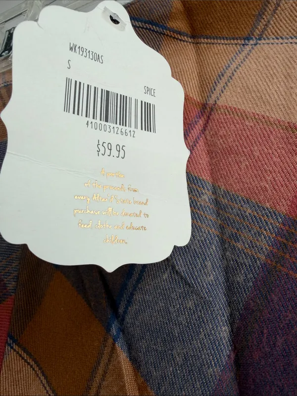 Altar'd State Plaid A-Line Skirt in Navy, Rust, Mustard & Brown size Small - Image 3