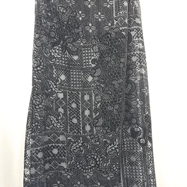 Onyx Nite‎ 6 Dress Black Velvet Burnout Hi Lo Spaghetti 90s Y2K Grunge Goth 1341 - Image 6