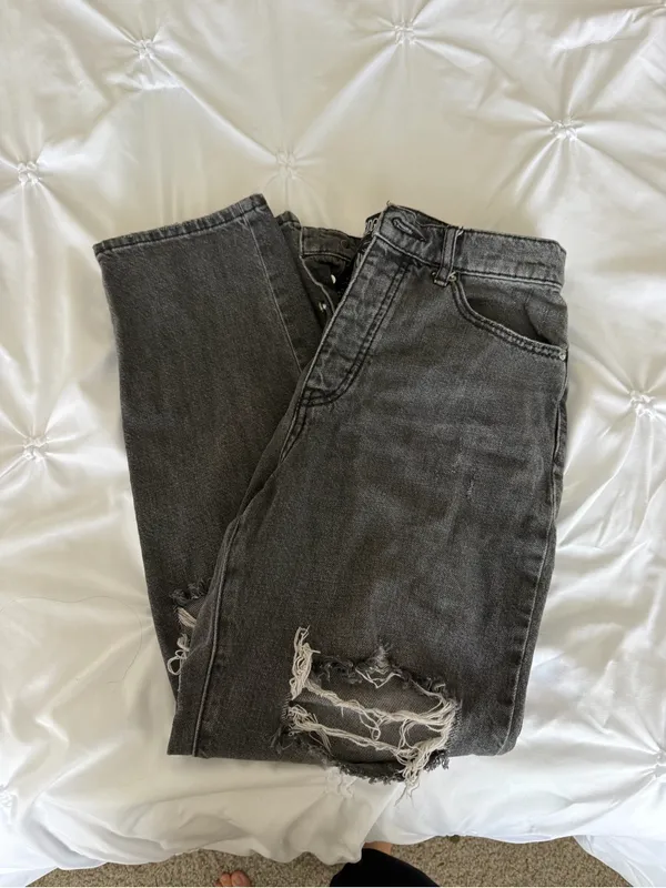 BDG Women's Distressed Charcoal Boyfriend Jeans - Image 2