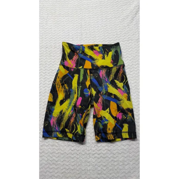 Lululemon wunder High Rise 6" Biker Shorts Multicolor Abstract Brushstroke 4 - Image 2