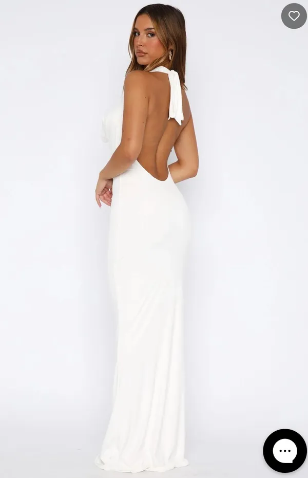 White Fox Boutique halter maxi dress white - Image 5