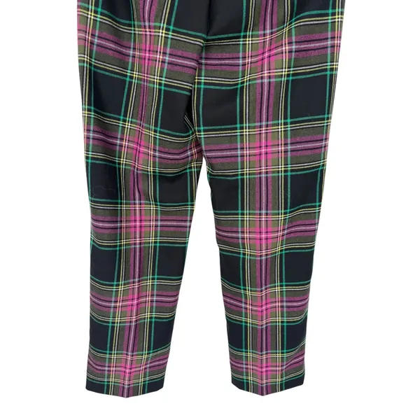 NWT J.Crew Kate Straight Leg Pants Pink Stewart‎ Tartan Plaid Wool Blend Size 0 - Image 10