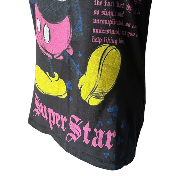 Walt Disney World Mickey Mouse‎ Black T-Shirt Super Star Disneyland XL - Image 3