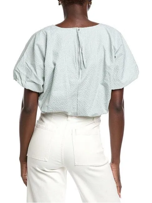 Hunter Crop Bubble Blouse in Surf‎ Spray XL NWT - Image 2