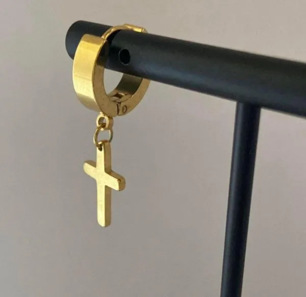 Cross Dangle Drop Earrings for Men Women,Punk Hip Hop Earrings - Image 4