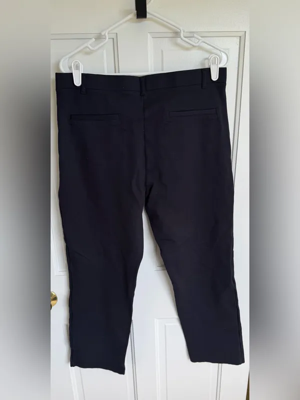 Quince XL Blue/Navy Stretch Ponte Cropped Pants‎ Pull On Career Casual - Image 3