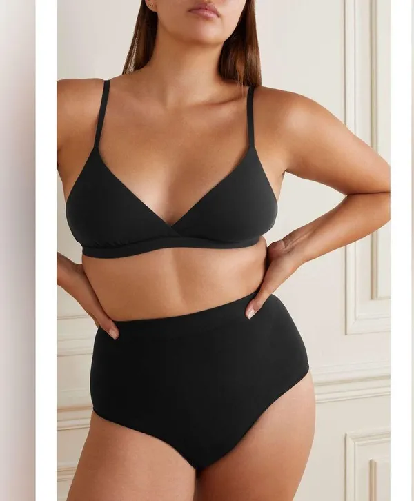 SKIMS Fits Everybody Crossover bralette Onyx black size large - Image 11