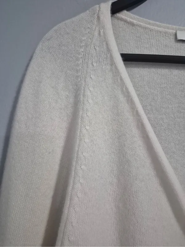 Vince sweater button up cardigan wool off white cashmere blend size small - Image 3
