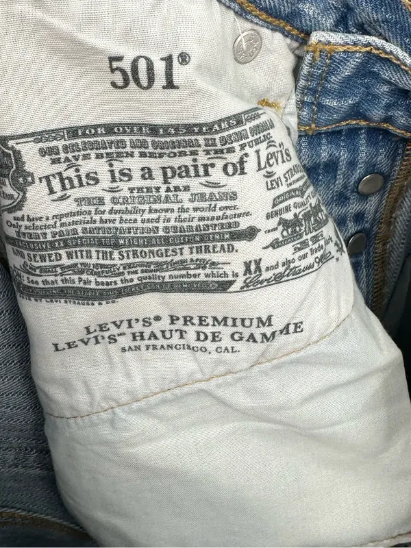 Levis 501 81 Jeans Womens 25x31 NWT Light Indigo Pattern High Rise $128‎ - Image 9