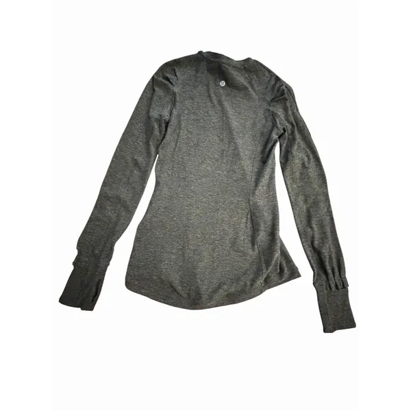 Lululemon Extra Mile Long Sleeve Shirt Sz 2 Cuffins Heathered Utilitarian #EE6-1 - Image 10