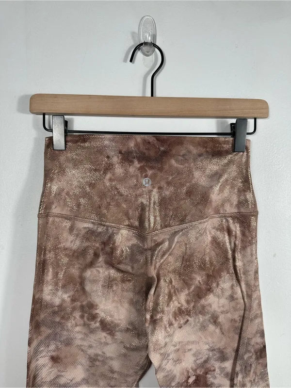 Lululemon‎ Align Crop 23” Shine Leggings Size 6 Diamond Dye Misty Shell Cacao - Image 6