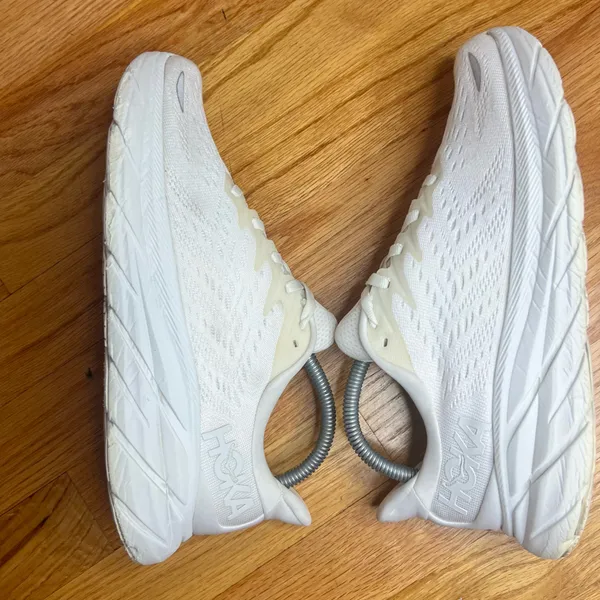 Hoka Clifton 8 “White” 1119394WWH Size 9W NO BOX - Image 3