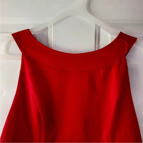 London Times Red Knee Length Sheath Dress Sz 14 Work Party coquette Grannycore - Image 2