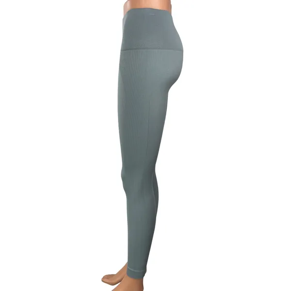 SET Active Women's Gray High Waisted Yoga Activewear Athletic Leggings Pants S - Image 2