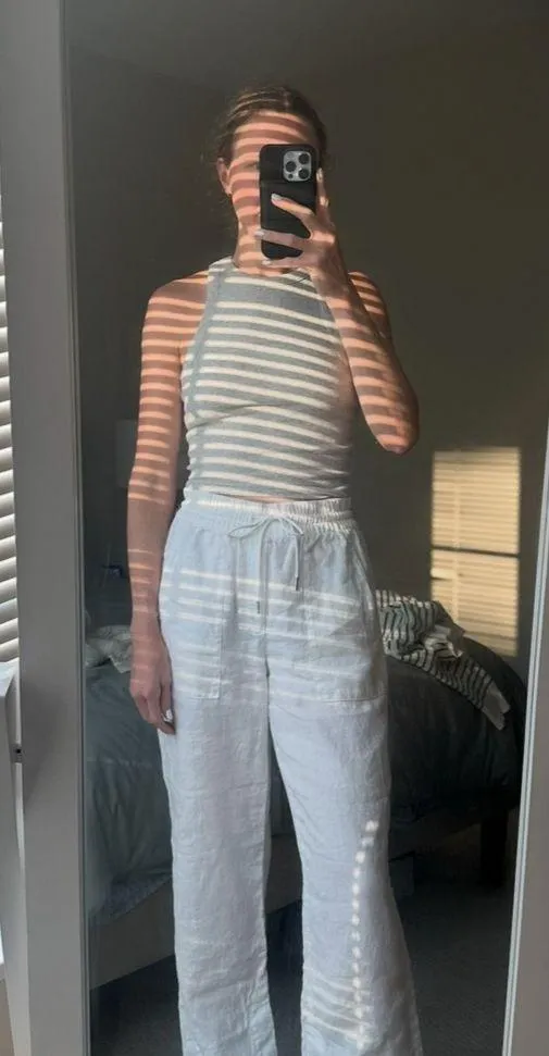 Athleta White Linen Pants - Image 9