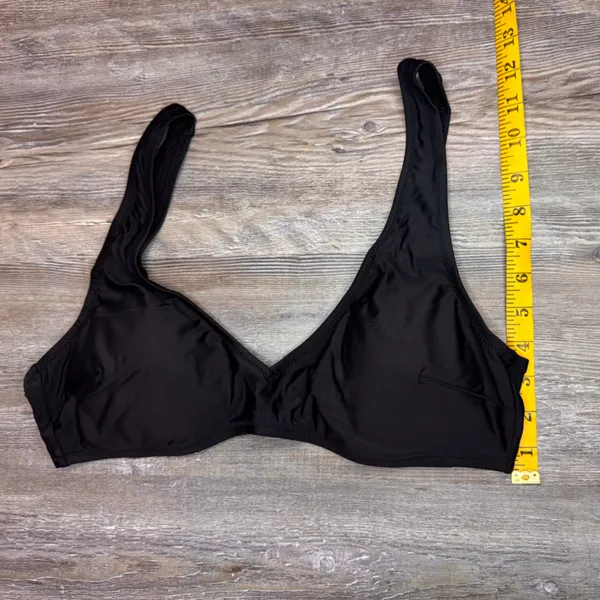 Aerie Womens Black Bikini Swim Top Scoop Neck Basic Neutral Plus Size XL - Image 7