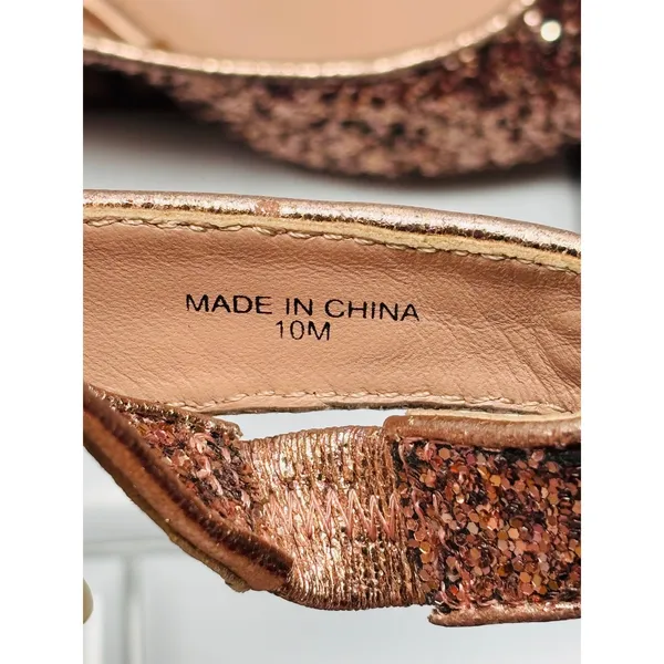James Chan Nakasey Slingback Flats Womens 10 Pink Rose Gold Glitter Pointed Toe - Image 9