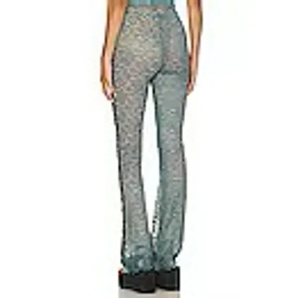 BOYS LIE Ocean Reverie x Yung Reaper Flare Pants STRETCHY Lace XS Teal GORGEOUS - Image 2