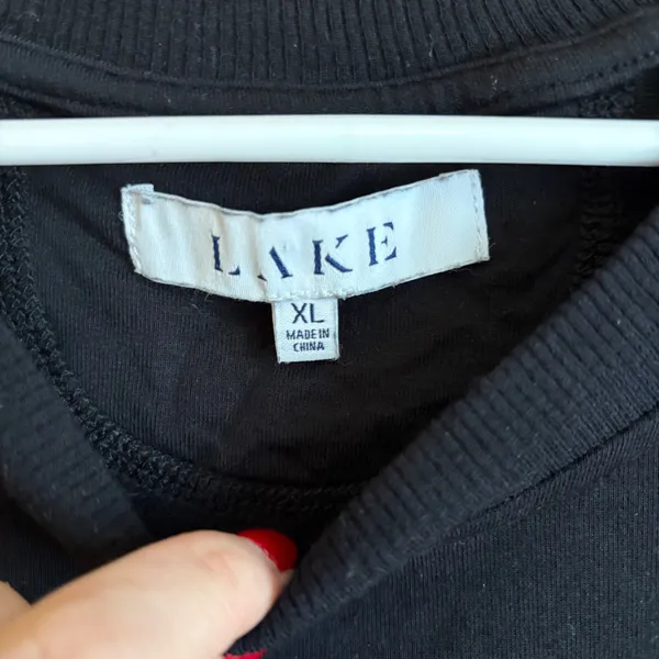 LAKE Pajamas‎ Womens XL Black Modal Raglan Long Sleeve Crewneck Sleep Top - Image 4
