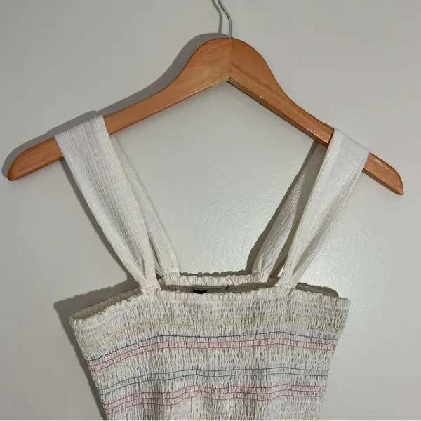 Madewell Rainbow Smocked Peplum Tank - Image 4