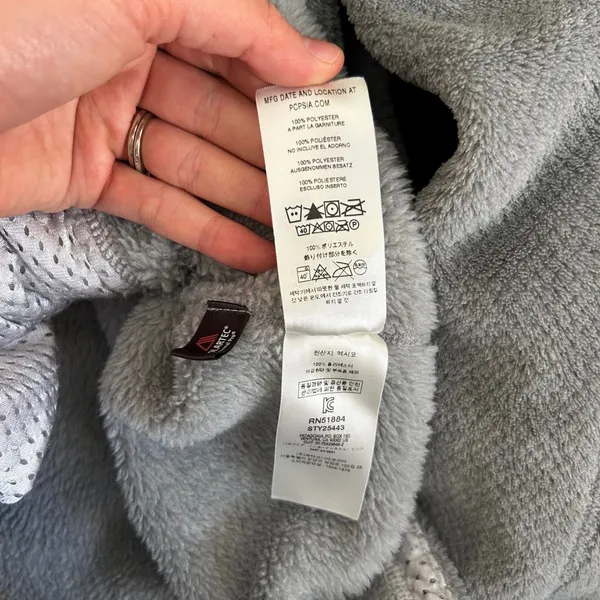 Patagonia‎ Re-Tool Snap-T Fleece Pullover Gray Coral Pink Polartec Womens Large - Image 10