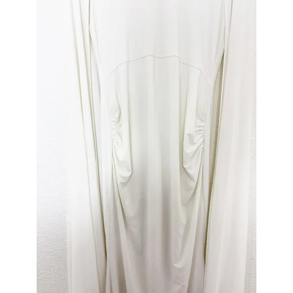 Club L London Divine Timing White Maternity Maxi Dress Cape Sleeves Size 10 - Image 9