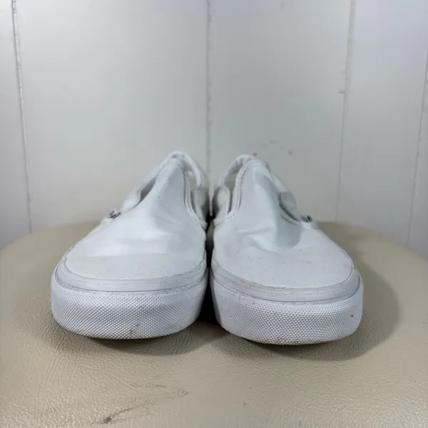 Vans Solid White Classic Slip On Low Top Casual Sneakers Canvas M5.5/W7 Retro - Image 2