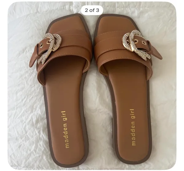 Madden Girl Bedazzled Buckle Sandals - Image 2