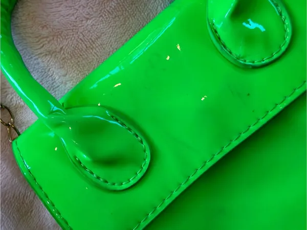 Neon Green Mini Crossbody Bag with Gold Chain - Image 7