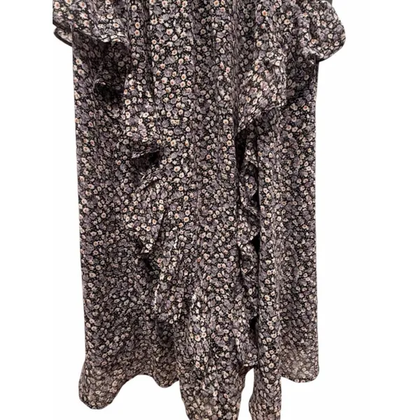 NWT Lulus Women’s Evalina Black Floral Print Mock Neck Midi Dress Size Small - Image 11