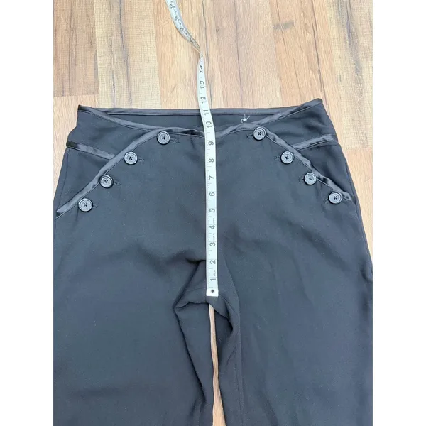 Alice Temperley for Target Black Wide‎ Leg Pants Women's 9 Button Detail - Image 6