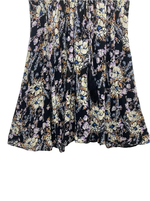 Free People Washed Ashore Halter Mini Dress Black Floral Size L - Image 9