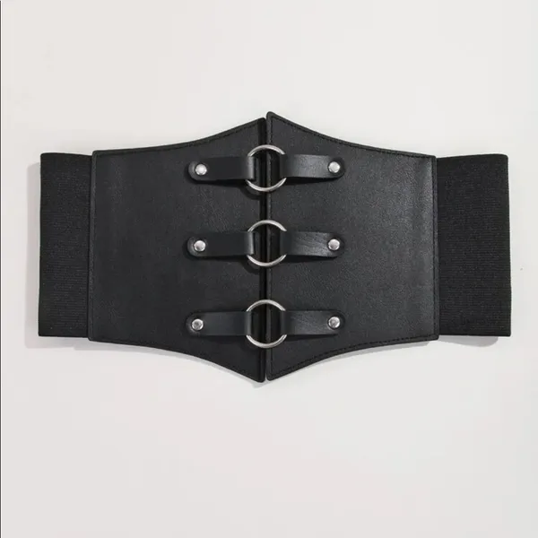 Black O Ring Corset Belt New - Image 3