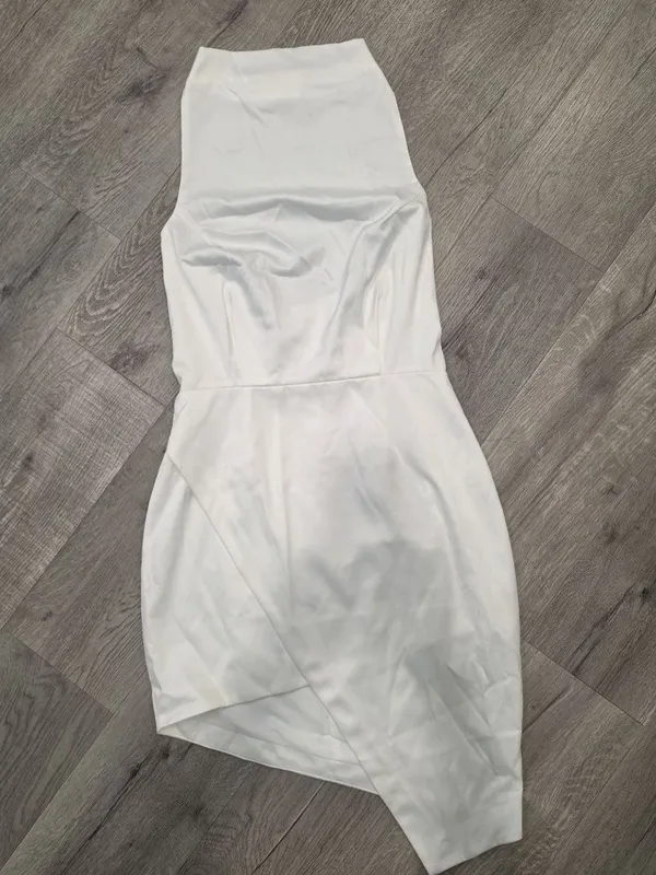Elliatt White Asymmetrical Hem Cocktail Dress Medium wedding bridal sexy - Image 3