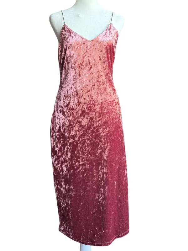Active‎ USA Maroon Velvet Slip Dress Sz L - Image 3