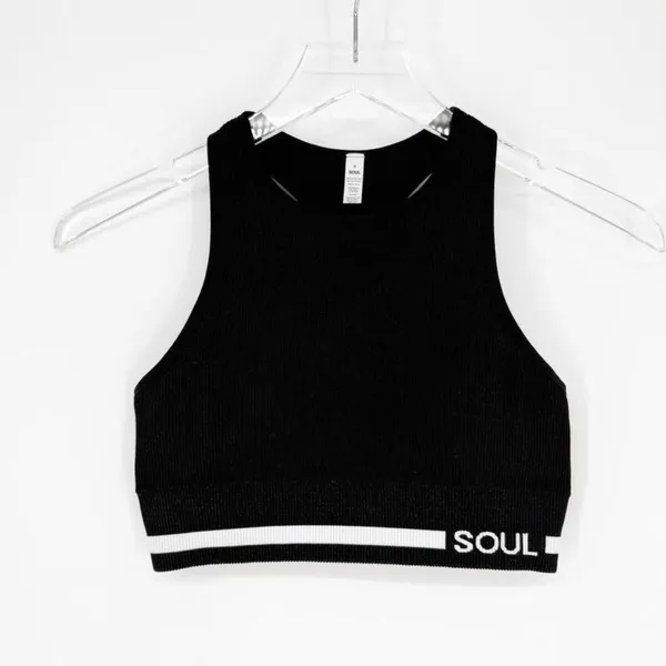 SoulCycle Longline Ribbed‎ Sports Bra Women's Small Black Activewear - Image 2