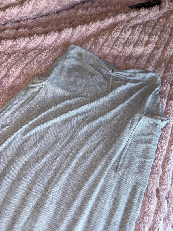 SHEIN Light Gray Maxi Skirt with Pockets Size M - Image 2