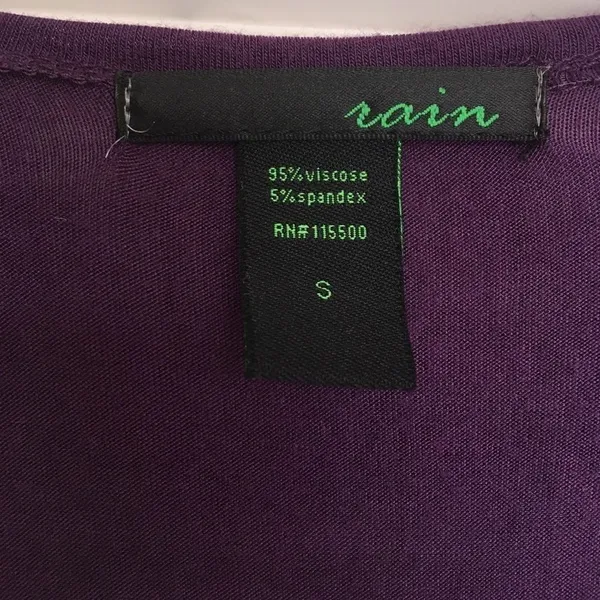 Rain Purple Disc Sequin Gold Bead V-Neck Viscose Top Small - Image 3