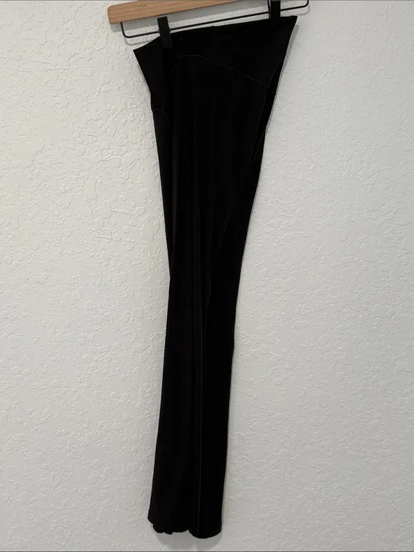 AERIE Black Cross Over waist Hi-Rise Flare Leggings Short Inseam Size Small - Image 10