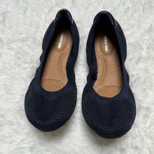 Lands End Navy Blue Ballet Flats Size 7 - Image 10