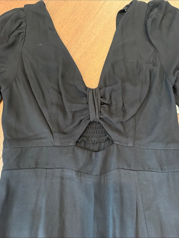 Goodthreads Black V-Neck Cutout Tiered Maxi Dress Size XS NWT - C26-037 - Image 5