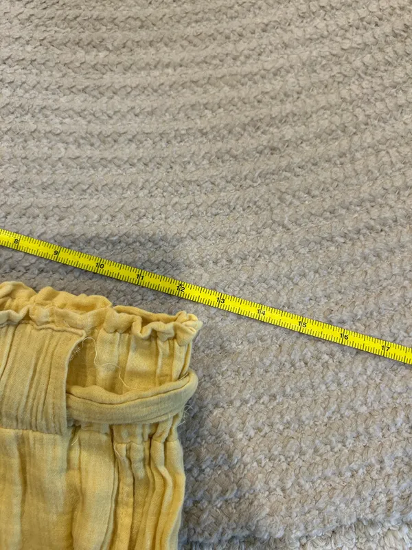 Yellow cotton blend wide leg pants - Image 8