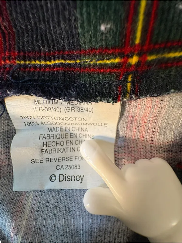 Vintage 90s Disney Store Winnie the Pooh Plaid Corduroy Jumper Dress M - Image 10