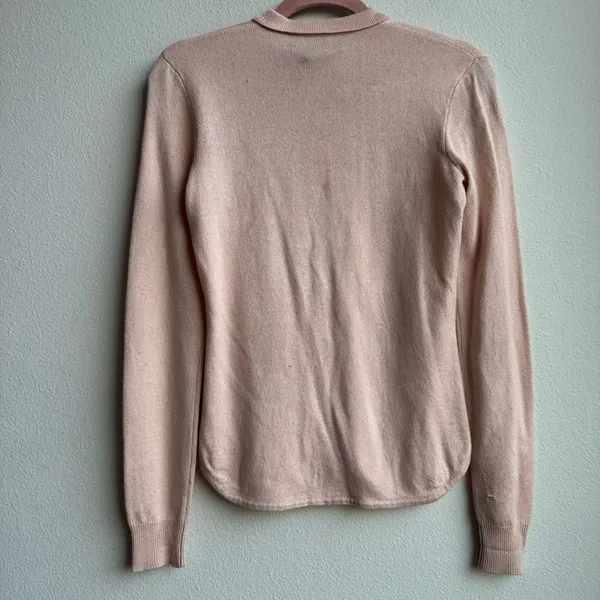 Vintage Ralph Lauren Silk Cashmere Pink Collared Cardigan Sweater S - Image 5