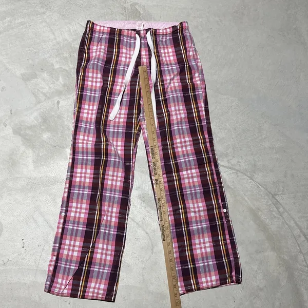 Victoria's Secret PINK Pajama Lounge Flannel Pants Spellout Vintage XS Cotton Y2K - Image 9