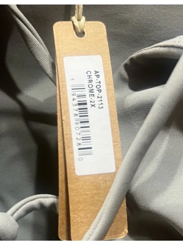 NEW SKIMS Size 2X Chrome Gray Cropped long Slevr - Image 3