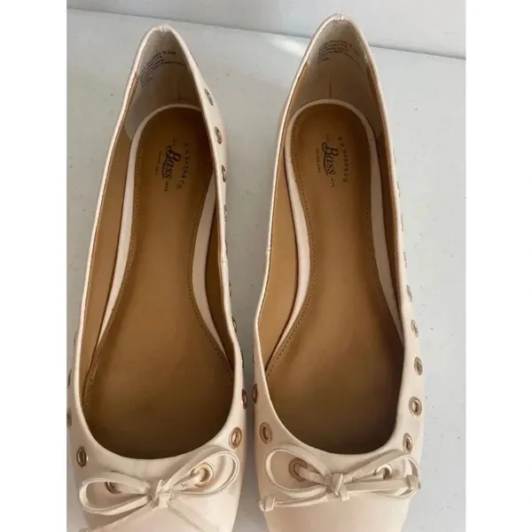 Women's Bass Rachel White Eyelet‎ Ballet Flats Size 9.5 M EUC - Image 3